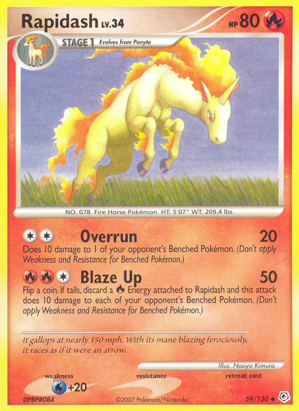 Rapidash 59 Uncommon card from Diamond & Pearl
