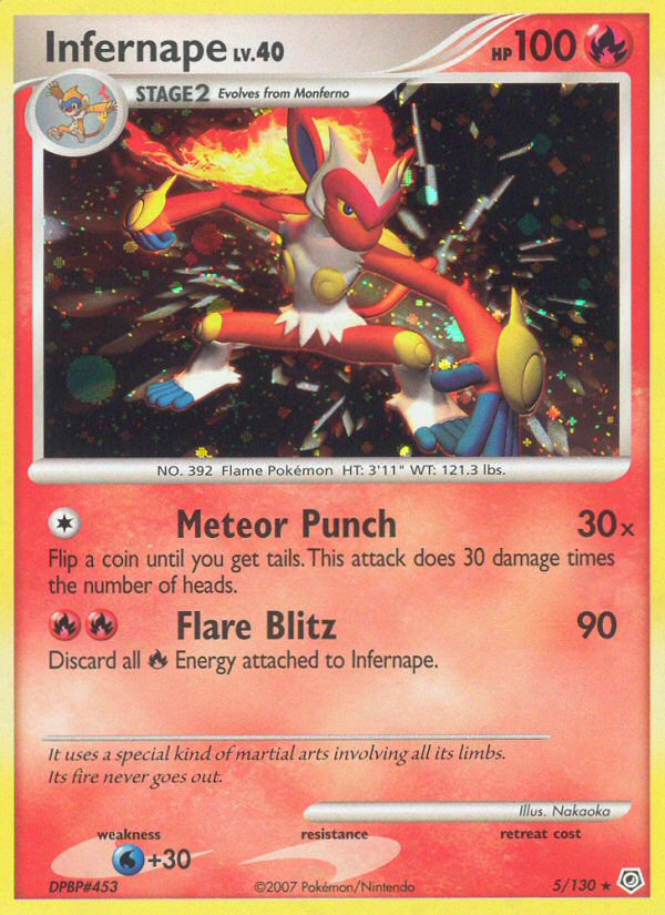 Infernape 5/130 Rare Holo card from Diamond & Pearl