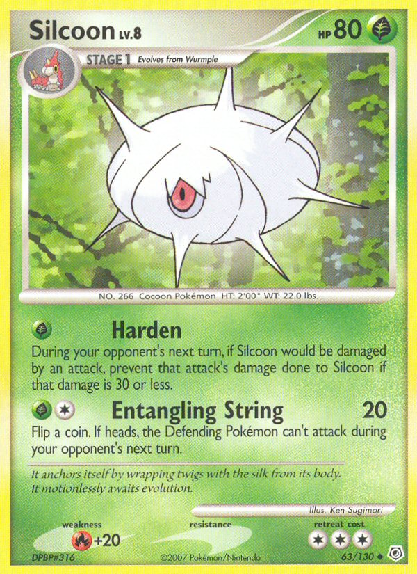 Silcoon 63 Uncommon card from Diamond & Pearl