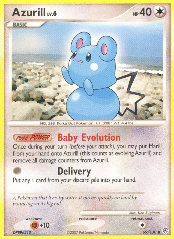 Azurill 69 Common card from Diamond & Pearl