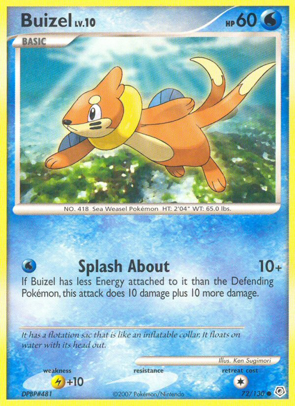 Buizel 72 Common card from Diamond & Pearl