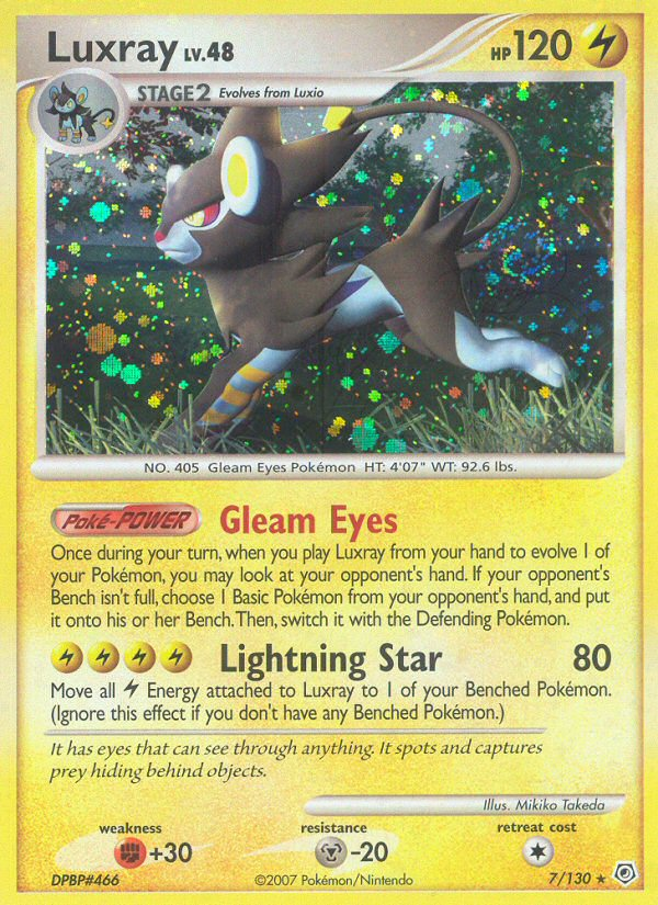 Luxray 7 Rare Holo card from Diamond & Pearl