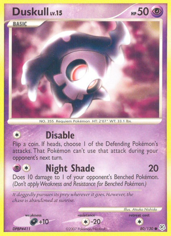 Duskull 80 Common card from Diamond & Pearl