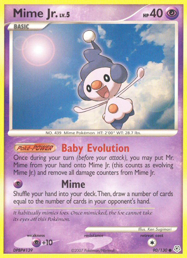Mime Jr. 90 Common card from Diamond & Pearl