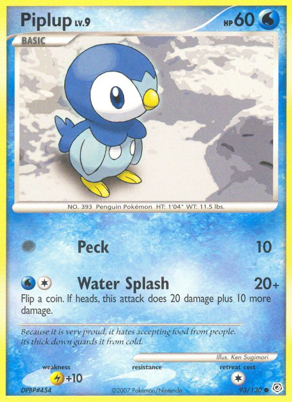 Piplup 93/130 Common card from Diamond & Pearl
