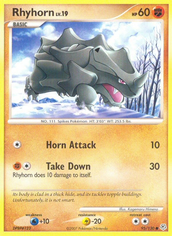 Rhyhorn 95/130 Common card from Diamond & Pearl