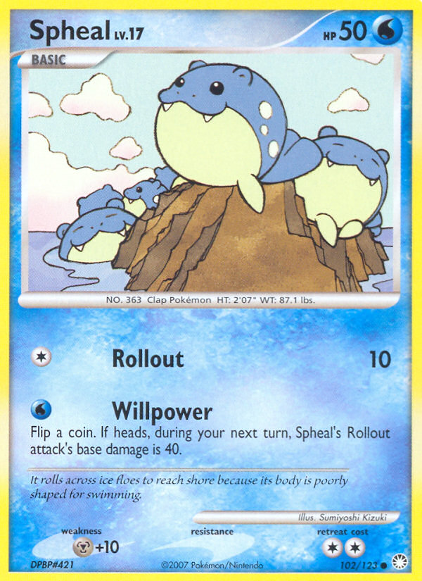 Spheal 102 Common card from Mysterious Treasures