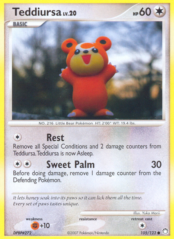 Teddiursa 105 Common card from Mysterious Treasures