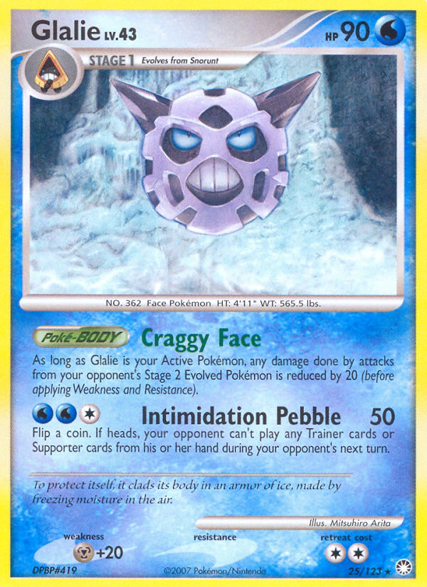 Glalie 25/123 Rare card from Mysterious Treasures