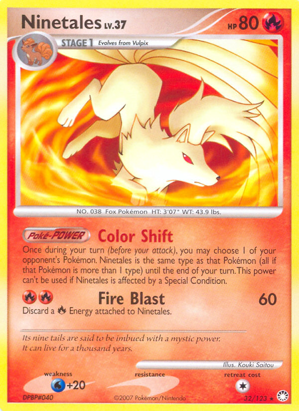 Ninetales 32/123 Rare card from Mysterious Treasures