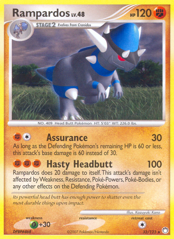 Rampardos 33/123 Rare card from Mysterious Treasures