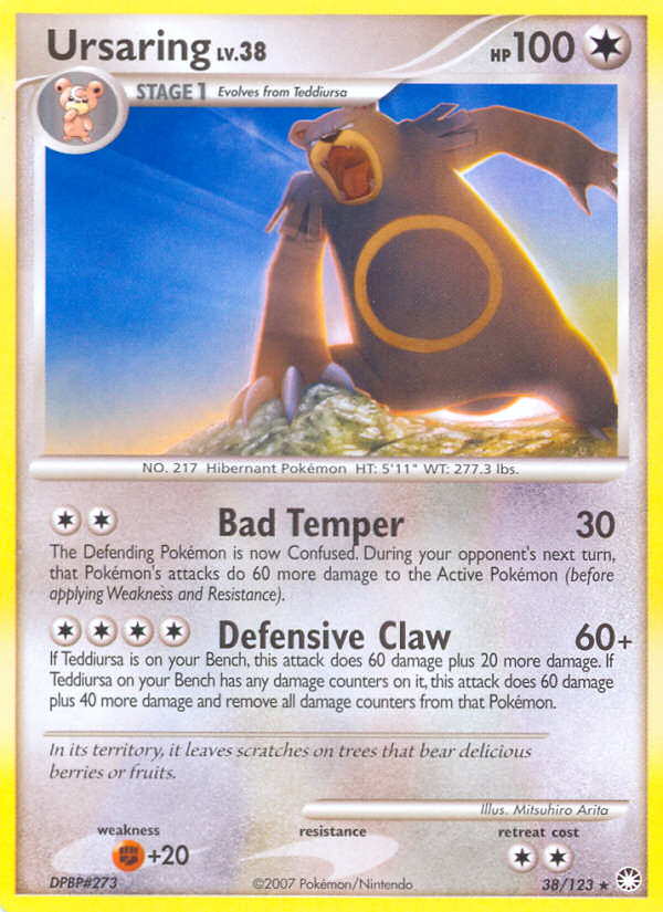 Ursaring 38/123 Rare card from Mysterious Treasures