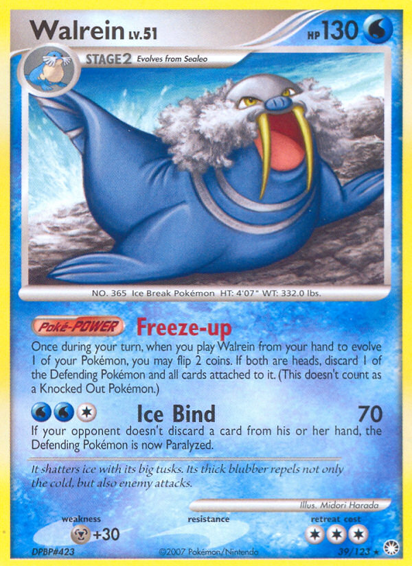 Walrein 39/123 Rare card from Mysterious Treasures