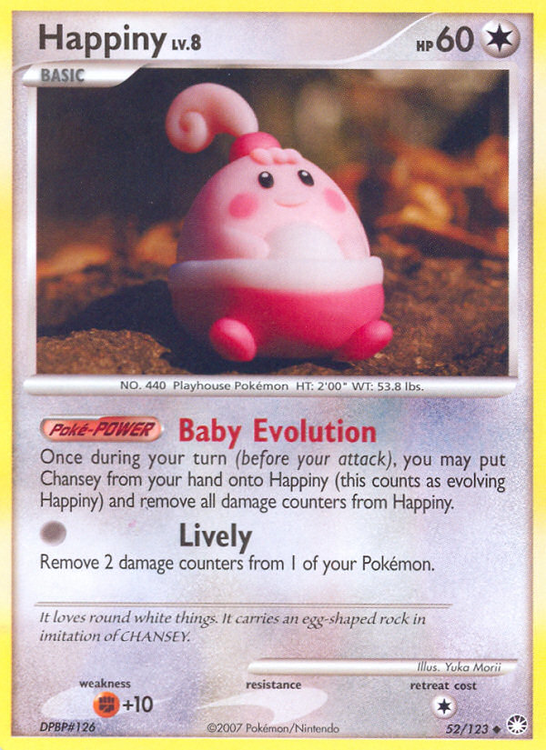 Happiny 52/123 Uncommon card from Mysterious Treasures