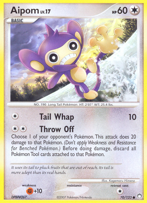 Aipom 70 Common card from Mysterious Treasures