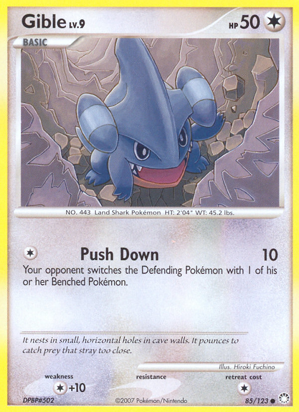 Gible 85 Common card from Mysterious Treasures
