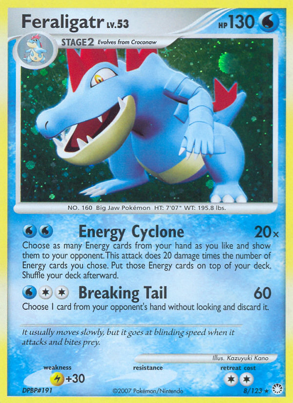 Feraligatr 8 Rare Holo card from Mysterious Treasures