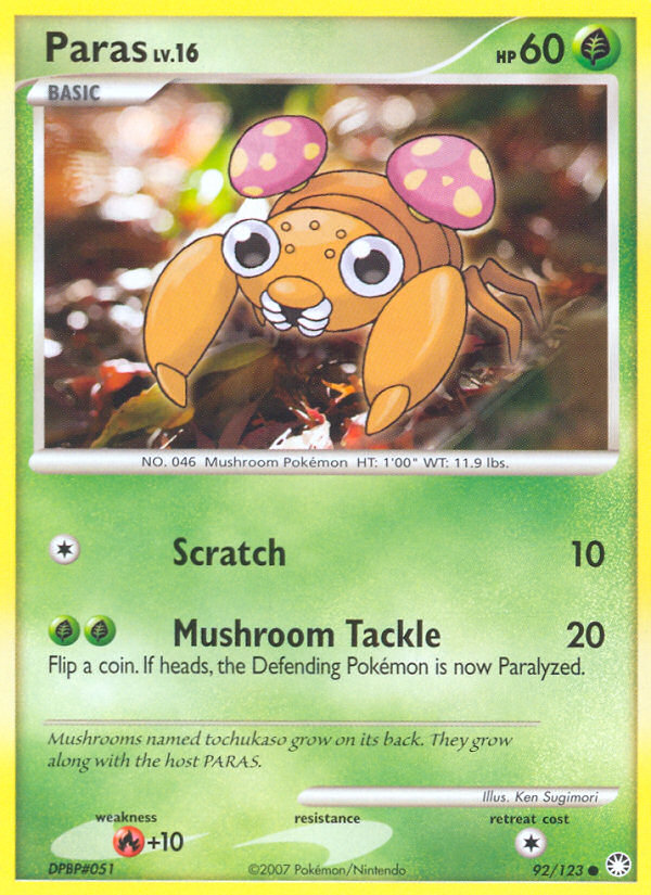 Paras 92 Common card from Mysterious Treasures