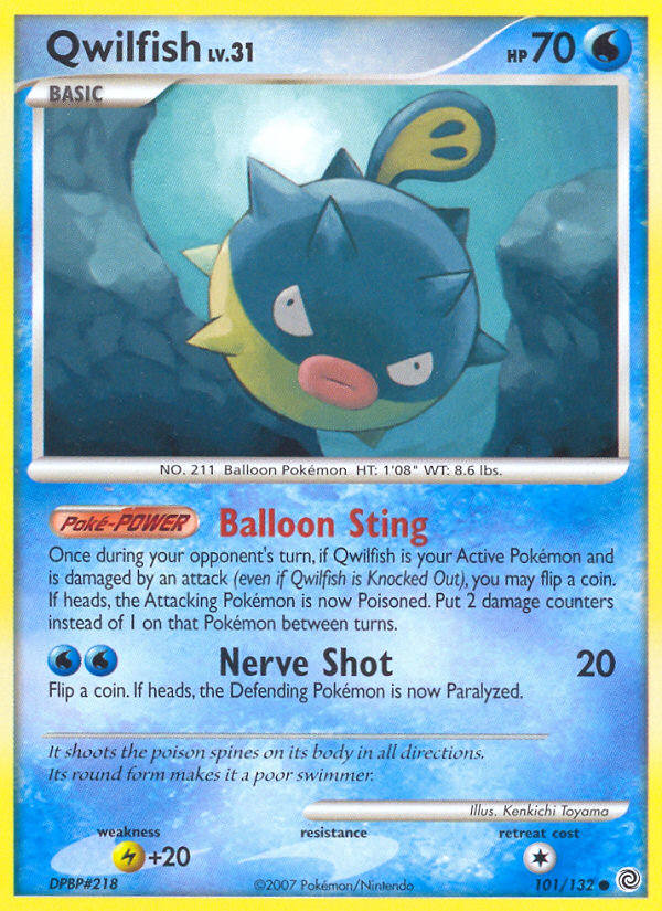 Qwilfish 101 Common card from Secret Wonders