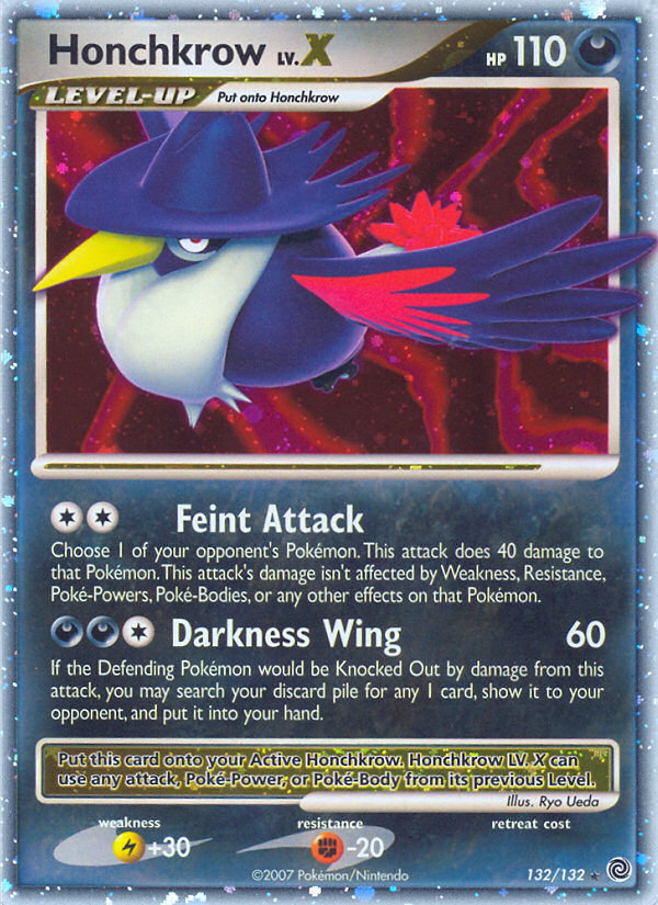 Honchkrow LV.X 132 Rare Holo LV.X card from Secret Wonders