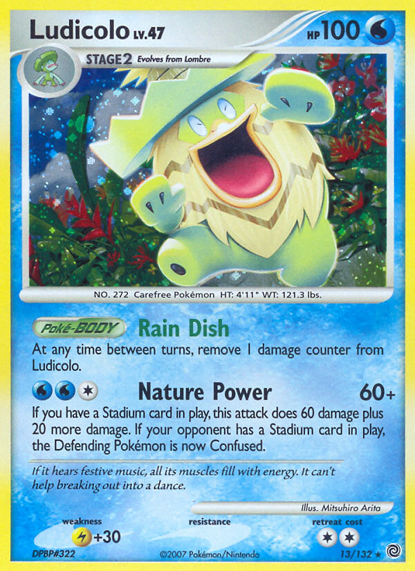 Ludicolo 13 Rare Holo card from Secret Wonders