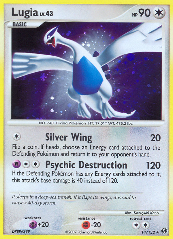 Lugia 14/132 Rare Holo card from Secret Wonders