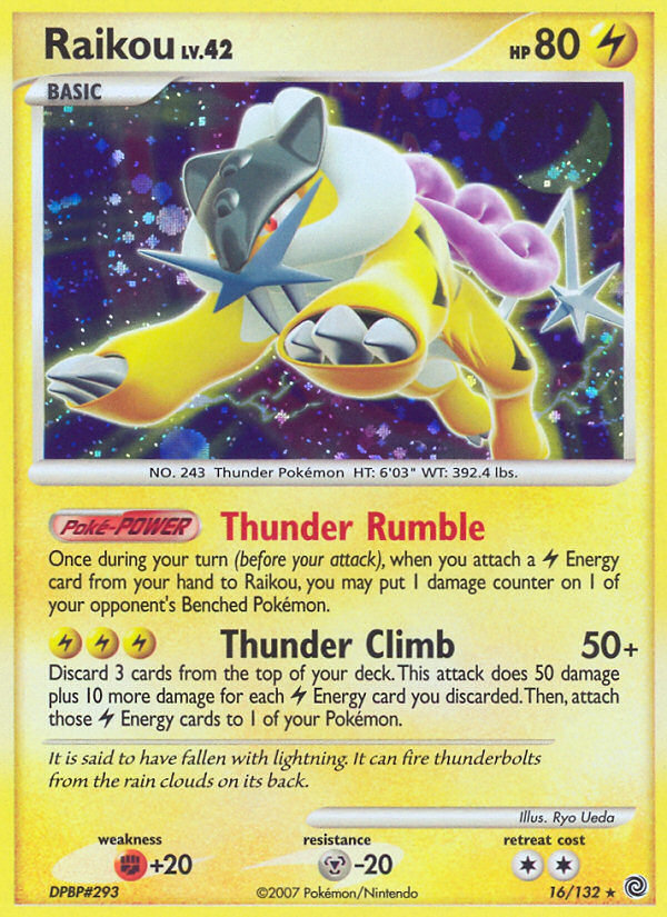Raikou 16 Rare Holo card from Secret Wonders