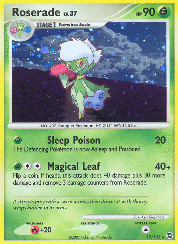 Roserade 17 Rare Holo card from Secret Wonders