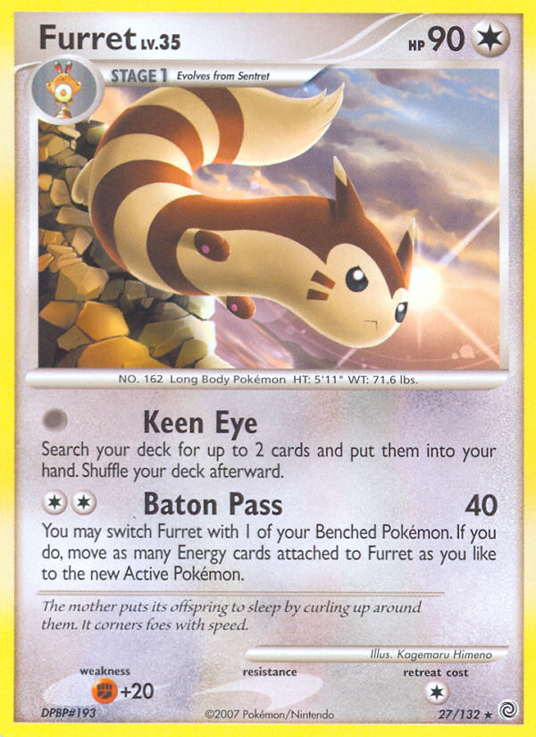Furret 27 Rare card from Secret Wonders