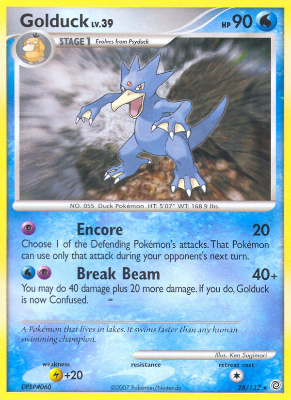 Golduck 28 Rare card from Secret Wonders