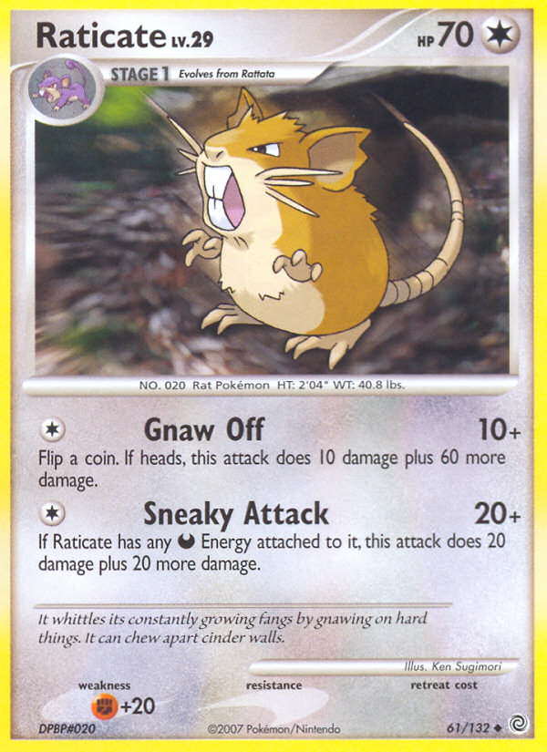 Raticate 61/132 Uncommon card from Secret Wonders