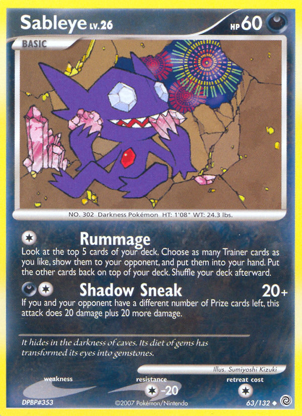 Sableye 63 Uncommon card from Secret Wonders