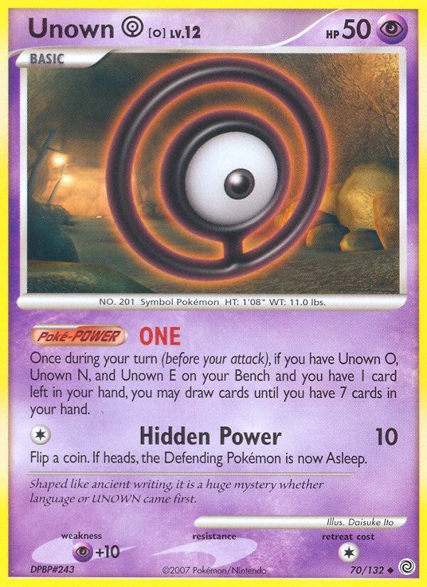 Unown [O] 70 Uncommon card from Secret Wonders