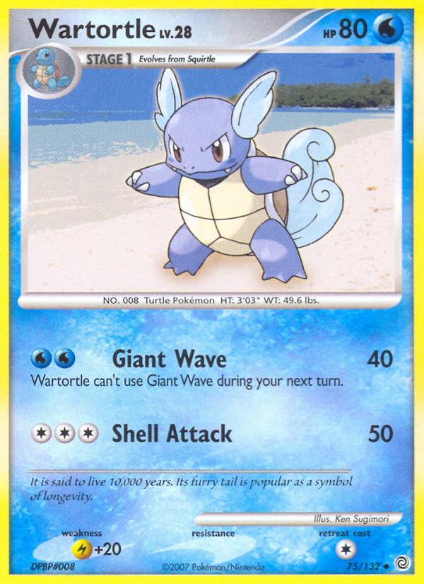 Wartortle 75 Uncommon card from Secret Wonders