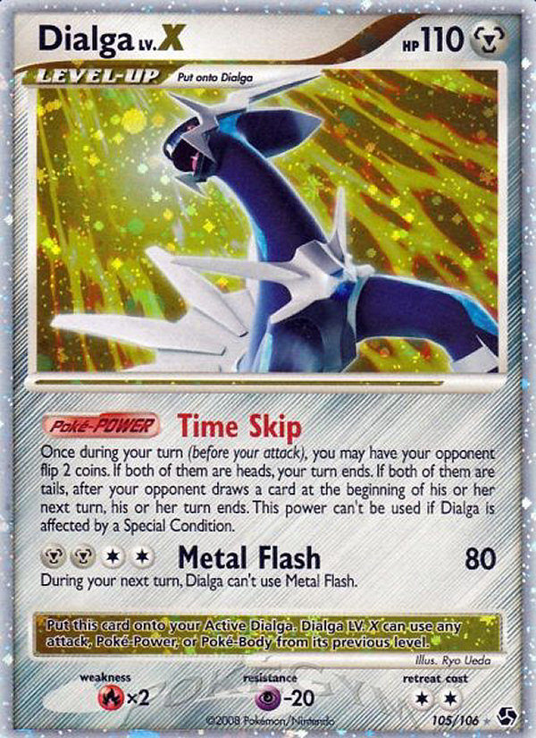 Dialga LV.X 105 Rare Holo LV.X card from Great Encounters