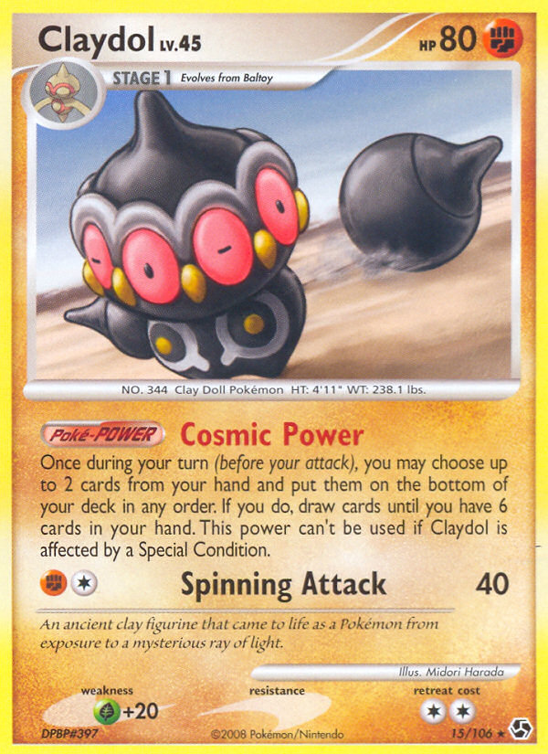 Claydol 15/106 Rare card from Great Encounters