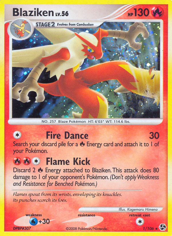 Blaziken 1/106 Rare Holo card from Great Encounters
