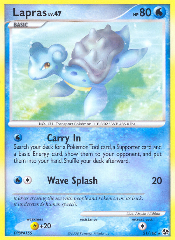 Lapras 21 Rare card from Great Encounters