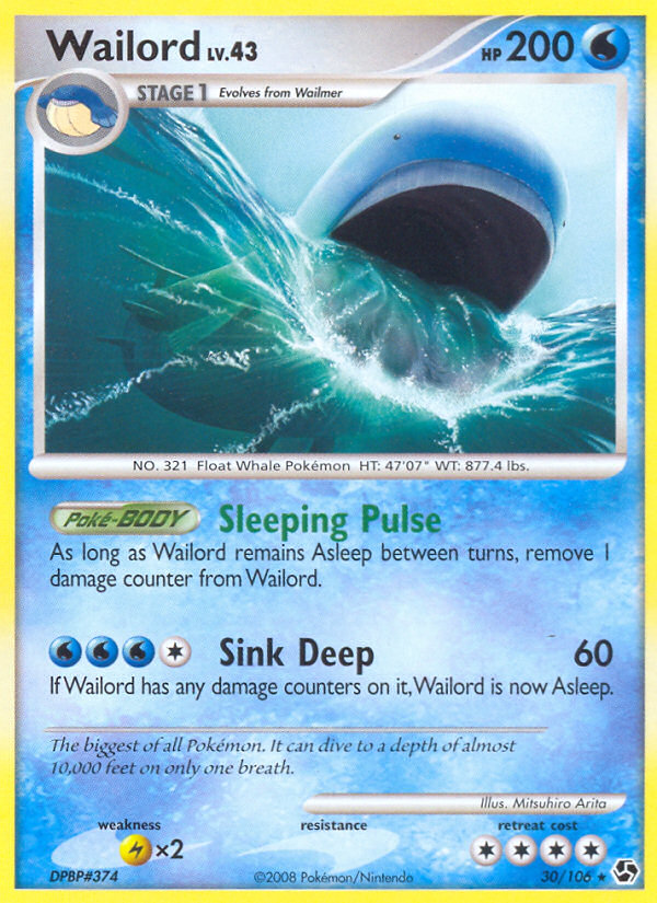 Wailord 30/106 Rare card from Great Encounters