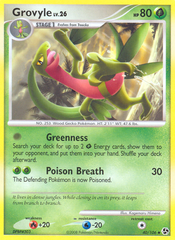 Grovyle 40/106 Common card from Great Encounters