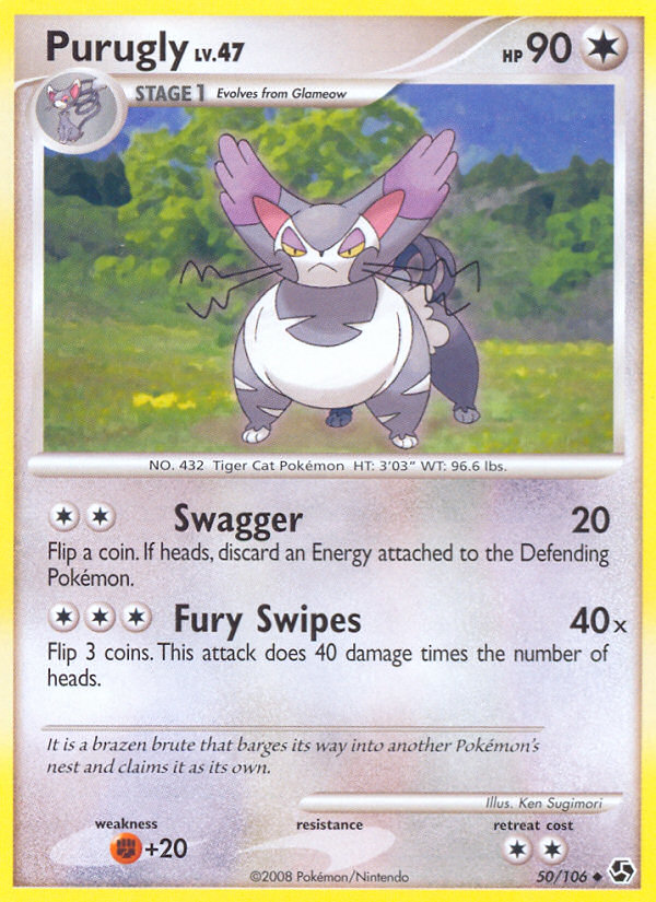 Purugly 50/106 Uncommon card from Great Encounters