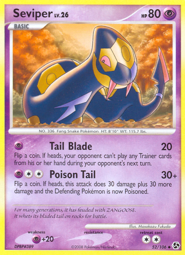 Seviper 52 Uncommon card from Great Encounters