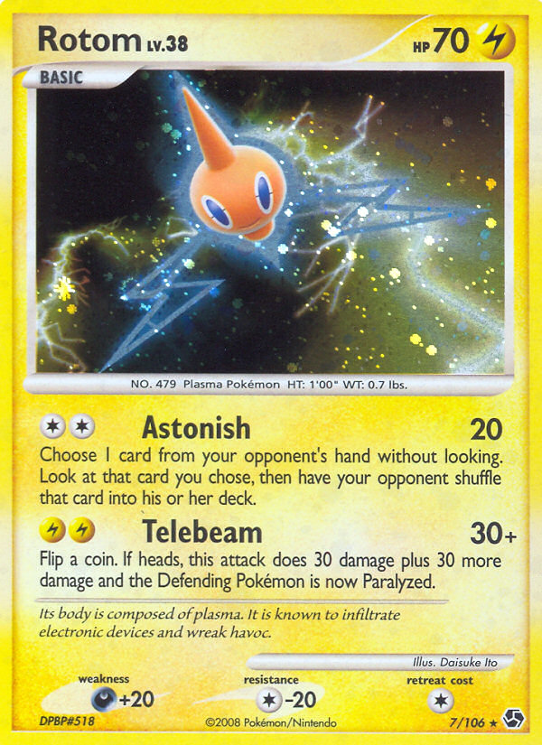 Rotom 7/106 Rare Holo card from Great Encounters