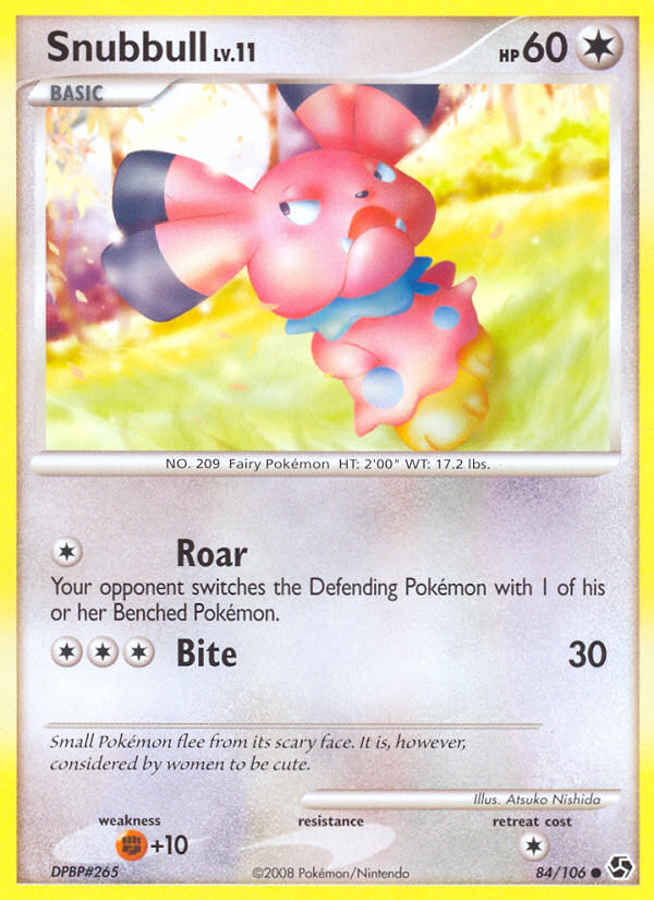 Snubbull 84 Common card from Great Encounters