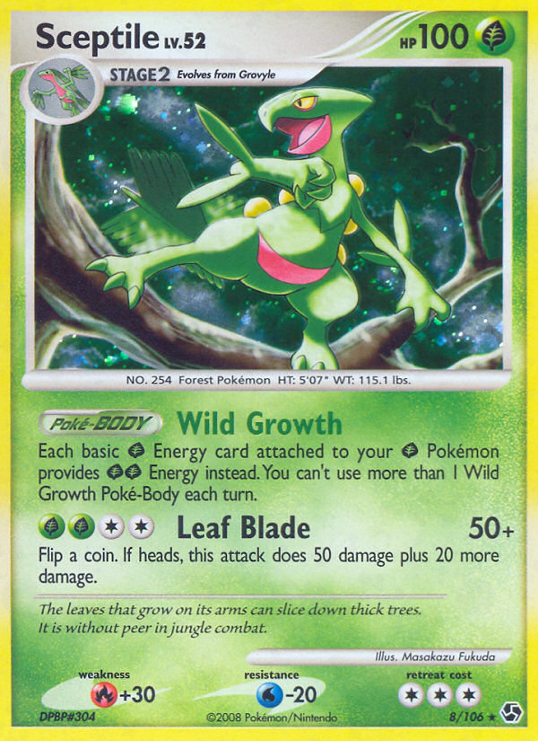 Sceptile 8 Rare Holo card from Great Encounters