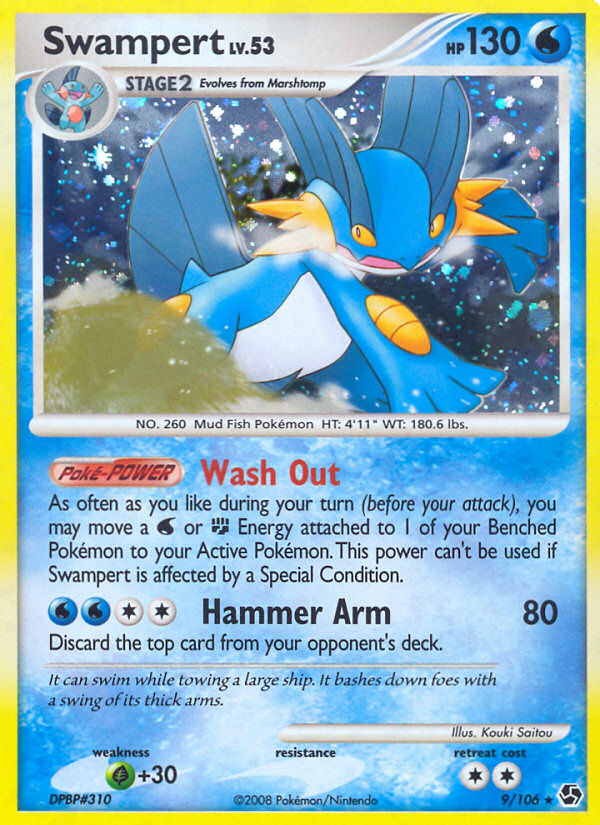 Swampert 9/106 Rare Holo card from Great Encounters