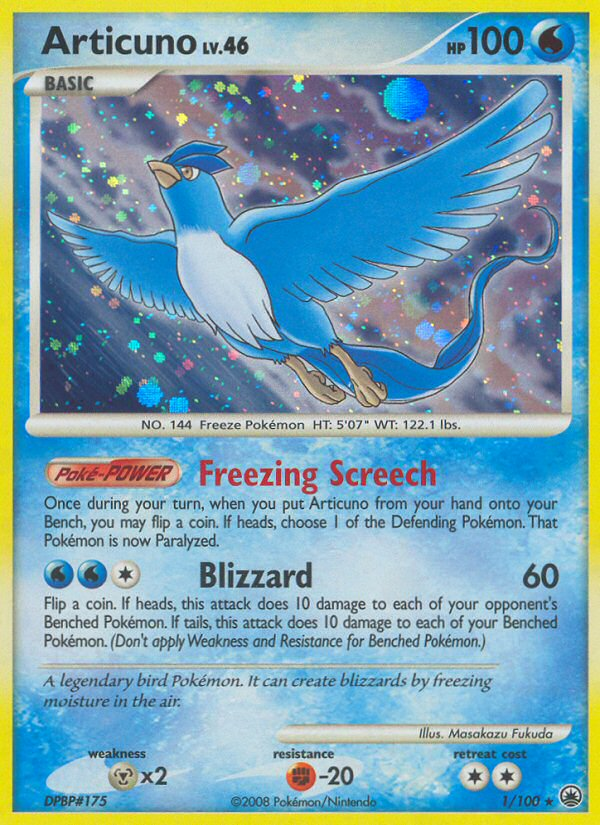 Articuno 1 Rare Holo card from Majestic Dawn