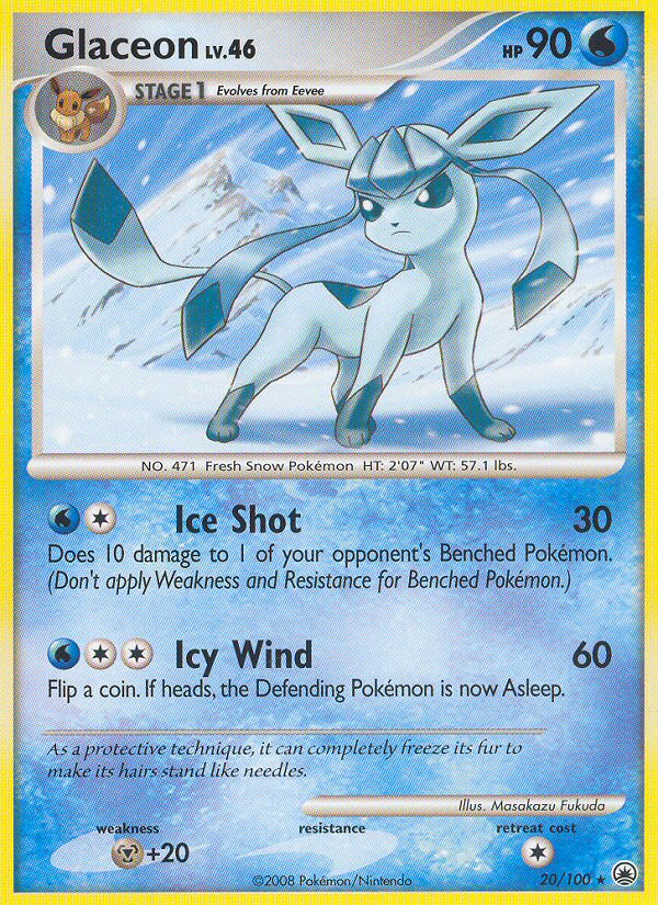 Glaceon 20 Rare card from Majestic Dawn