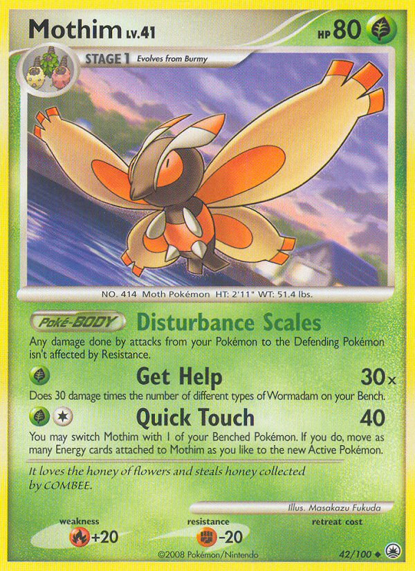 Mothim 42/100 Uncommon card from Majestic Dawn