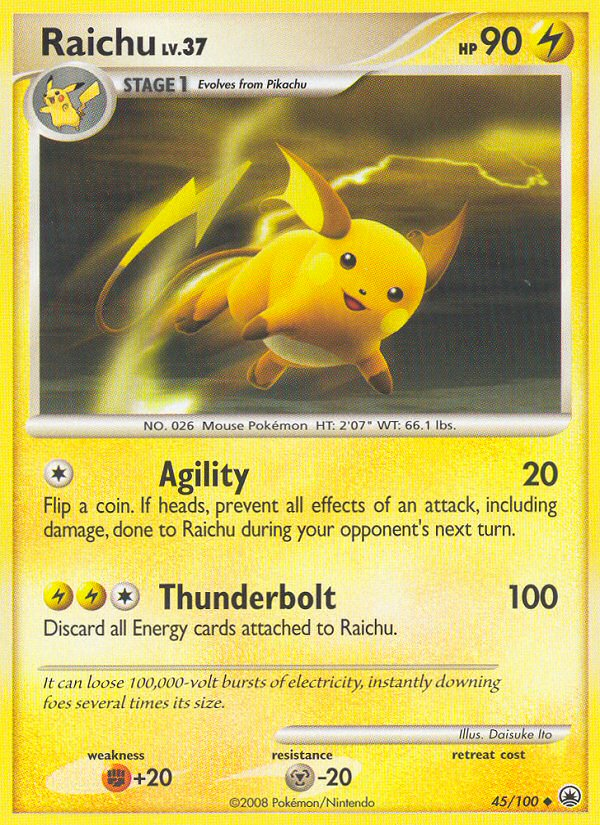 Raichu 45/100 Uncommon card from Majestic Dawn